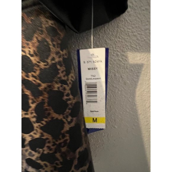 Nygard Jacket M Medium Black Brown Gold Animal Print Rolled Cuff Lightweight NWT - Picture 11 of 12